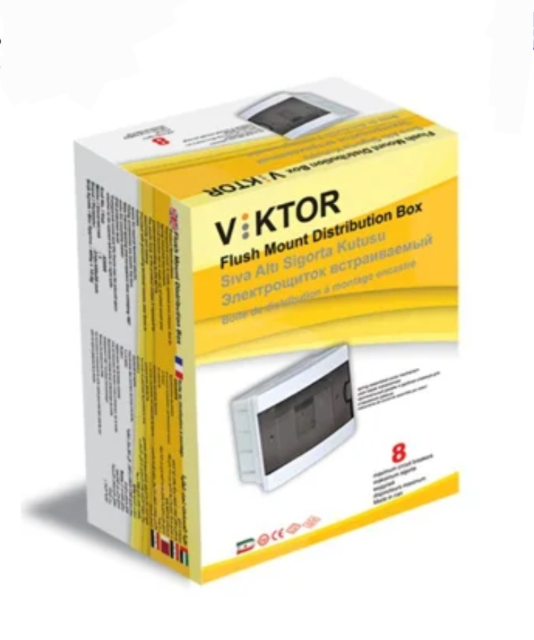 جعبه فیوز ۸ تایی تک ردیفه بدون شینه توکار ویکتور (VIKTOR)