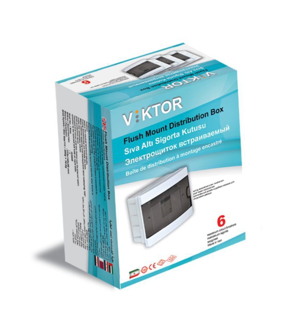 جعبه فیوز ۶ تایی تک ردیفه بدون شینه توکار ویکتور (VIKTOR)