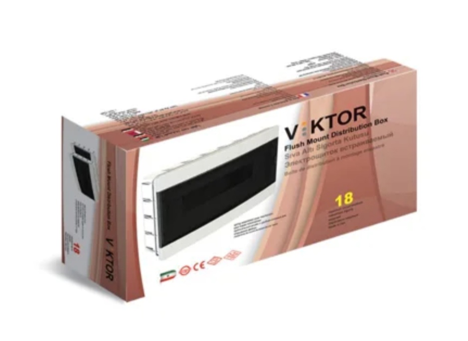 جعبه فیوز ۱۸ تایی تک ردیفه بدون شینه توکار ویکتور (VIKTOR)